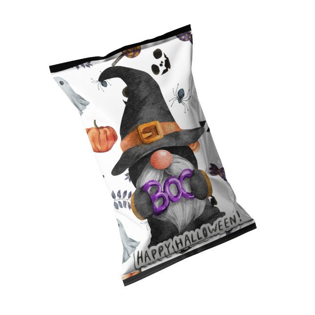 Halloween Gnome Chip Bag Wrappers Party Favours Notepad (Chip Bag wrapper Halloween party favors)