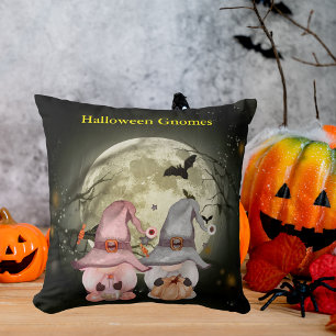 Halloween Gnome Couple Full Moon Cushion