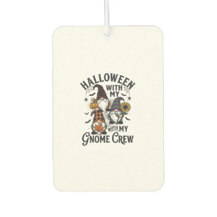Halloween Gnome Crew Vintage Engraving Shirt_1 Car Air Freshener