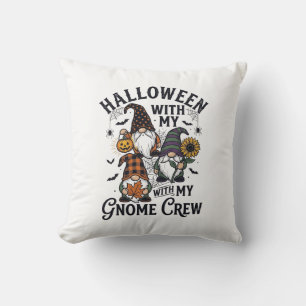 Halloween Gnome Crew Vintage Engraving Shirt_1 Cushion