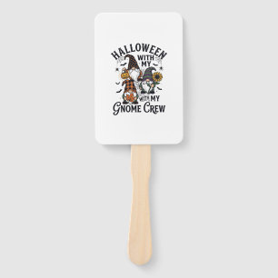 Halloween Gnome Crew Vintage Engraving Shirt_1 Hand Fan