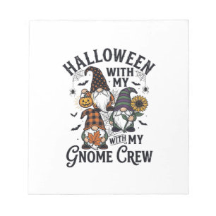 Halloween Gnome Crew Vintage Engraving Shirt_1 Notepad