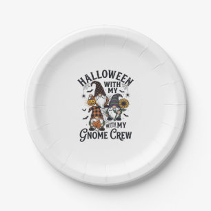 Halloween Gnome Crew Vintage Engraving Shirt_1 Paper Plate