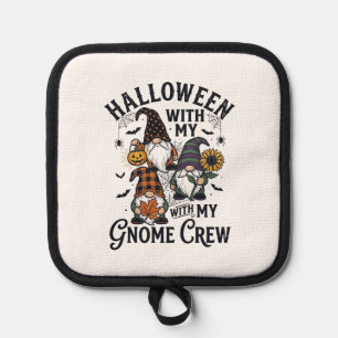 Halloween Gnome Crew Vintage Engraving Shirt_1 Pot Holder