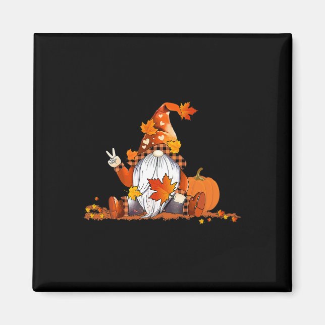 Halloween Gnome Cute Autumn Pumpkin Fall Holiday W Magnet (Front)
