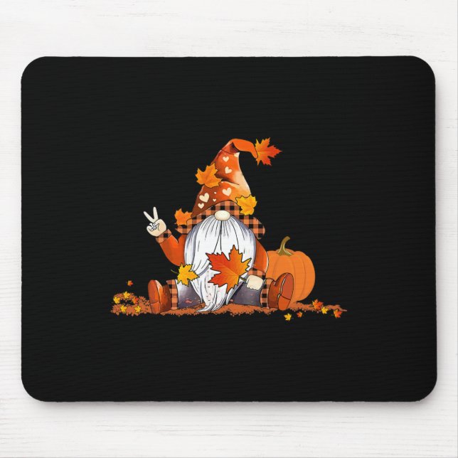 Halloween Gnome Cute Autumn Pumpkin Fall Holiday W Mouse Mat (Front)