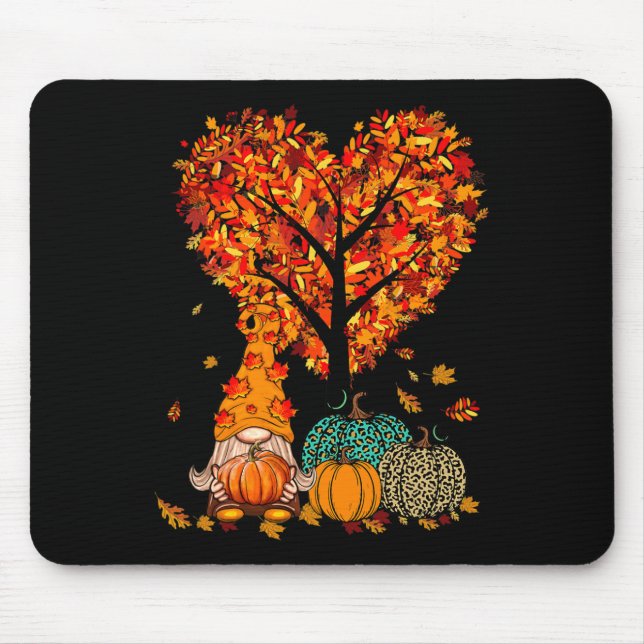 Halloween Gnome Cute Autumn Pumpkin Fall Holiday W Mouse Mat (Front)