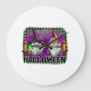 Halloween Gnome Large Clock