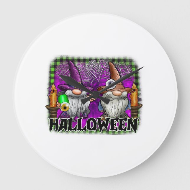 Halloween Gnome Large Clock (Front)