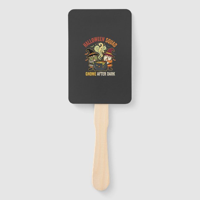 Halloween Gnome Midnight Mischief Hand Fan (Front)