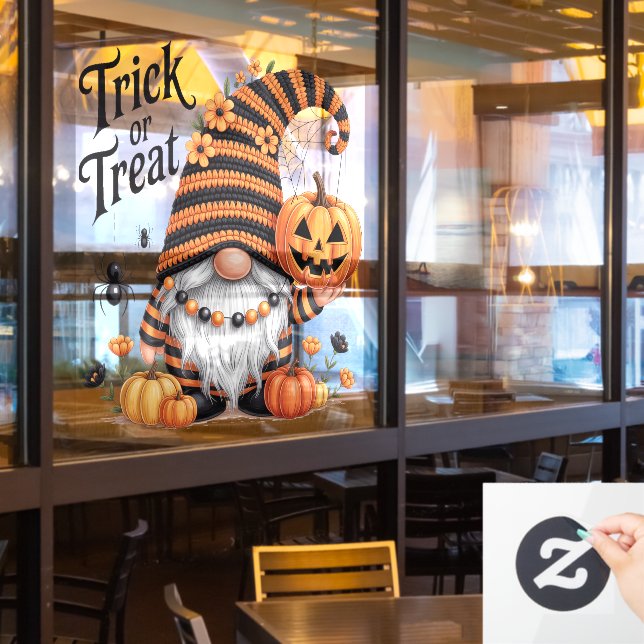 Halloween Gnome Window Cling (Restaurant Window)