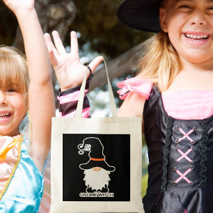 Halloween Gnome Witch White Hair Black Hat Tote Ba Bag