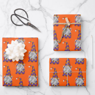 Halloween Gnome Wrapping Paper Sheet