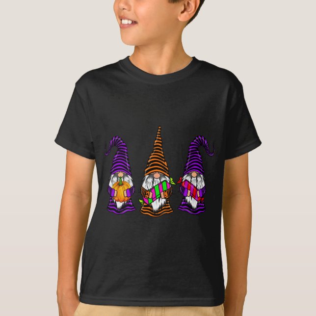 Halloween Gnomes 3 gnome happy fall gift T-Shirt (Front)