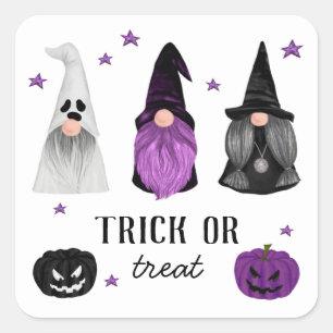 Halloween gnomes and pumpkin. Trick or treat Square Sticker