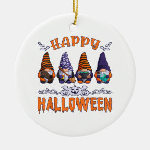 Halloween Gnomes Ceramic Tree Decoration