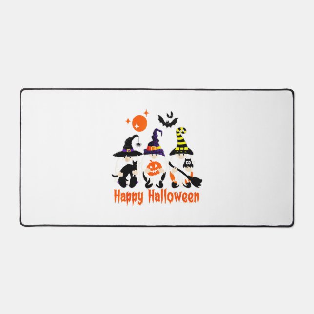 Halloween Gnomes Cute Autumn Pumpkin Fall Desk Mat (Front)