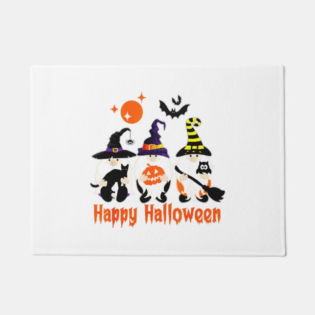 Halloween Gnomes Cute Autumn Pumpkin Fall Doormat (Front)