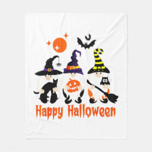 Halloween Gnomes Cute Autumn Pumpkin Fall Fleece Blanket
