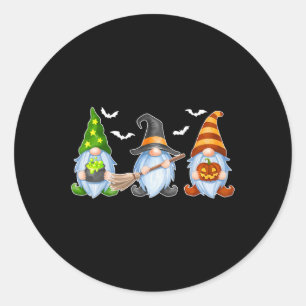 Halloween Gnomes Cute Autumn Pumpkin Fall Fun Holi Classic Round Sticker