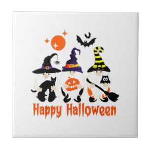 Halloween Gnomes Cute Autumn Pumpkin Fall Tile