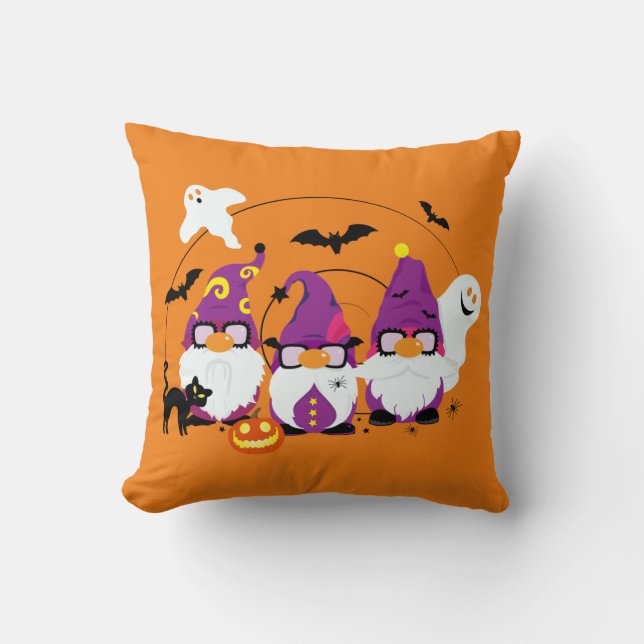 Halloween Gnomes Cute Cartoon Cushion (Front)