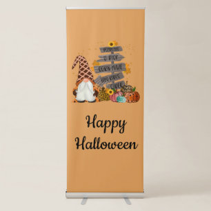 Halloween Gnomes, Fall, Pumpkins, Halloween Party Retractable Banner
