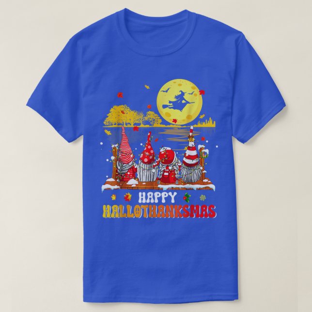 Halloween Gnomes Happy Fall Holiday Thanksgiving C T-Shirt (Design Front)
