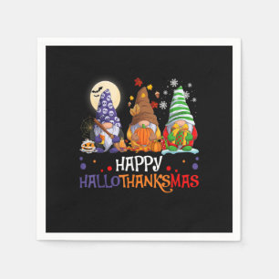 Halloween Gnomes Happy HalloThanksMas Thanksgiving Napkin