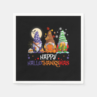Halloween Gnomes Happy HalloThanksMas Thanksgiving Napkin