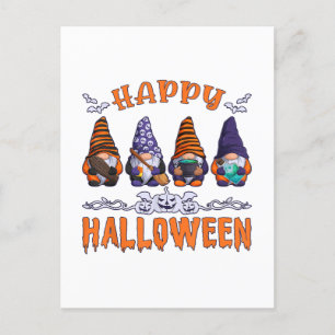 Halloween Gnomes Holiday Postcard