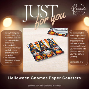 Halloween Gnomes Paper Coasters