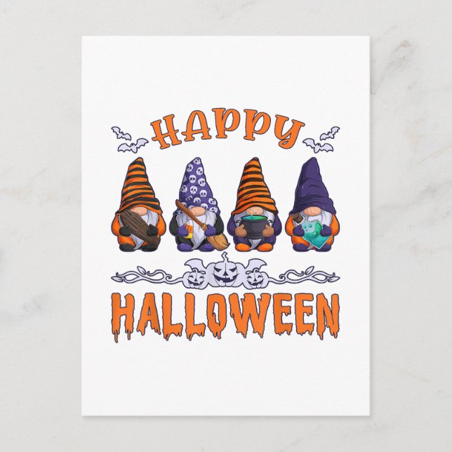 Halloween Gnomes Postcard (Front)