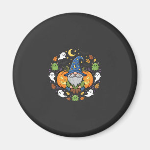 Halloween Gnomes Pumpkin Magic Design Magnet