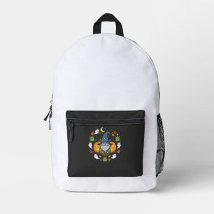 Halloween Gnomes Pumpkin Magic Design Printed Backpack