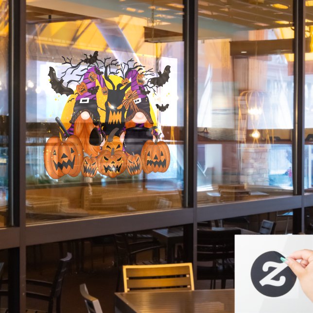 Halloween Gnomes Window Cling (Restaurant Window)