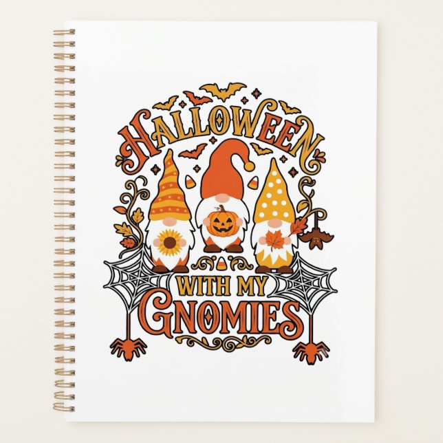 Halloween Gnomies Pumpkin Spider Web Bats_1 Planner (Front)