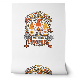Halloween Gnomies Pumpkin Spider Web Bats_1 Wallpaper