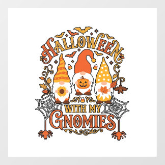Halloween Gnomies Pumpkin Spider Web Bats_1 Window Cling