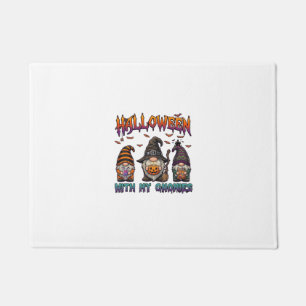 Halloween Gnomies Three Gnomes Witch Hat Pumpkin_1 Doormat