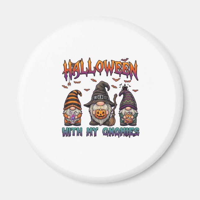Halloween Gnomies Three Gnomes Witch Hat Pumpkin_1 Magnet (Front)