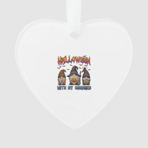 Halloween Gnomies Three Gnomes Witch Hat Pumpkin_1 Ornament