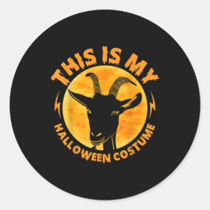 Halloween Goat Costumes Funny Goat Farming Farmer Classic Round Sticker