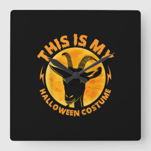 Halloween Goat Costumes Funny Goat Farming Farmer Square Wall Clock