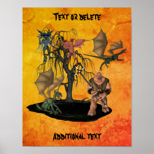 Halloween Goblin Creatures Personalised  Poster