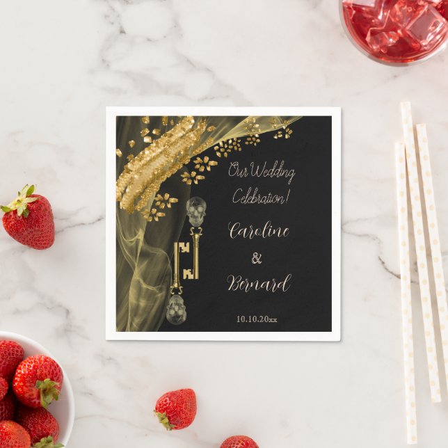 Halloween Gold Nuggets & Spooky Skull Keys    Napkin (Insitu)