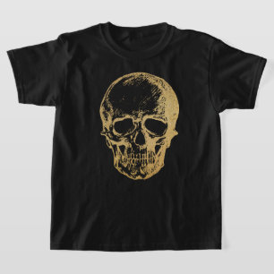 Halloween Gold Skull   T-shirt   Kids