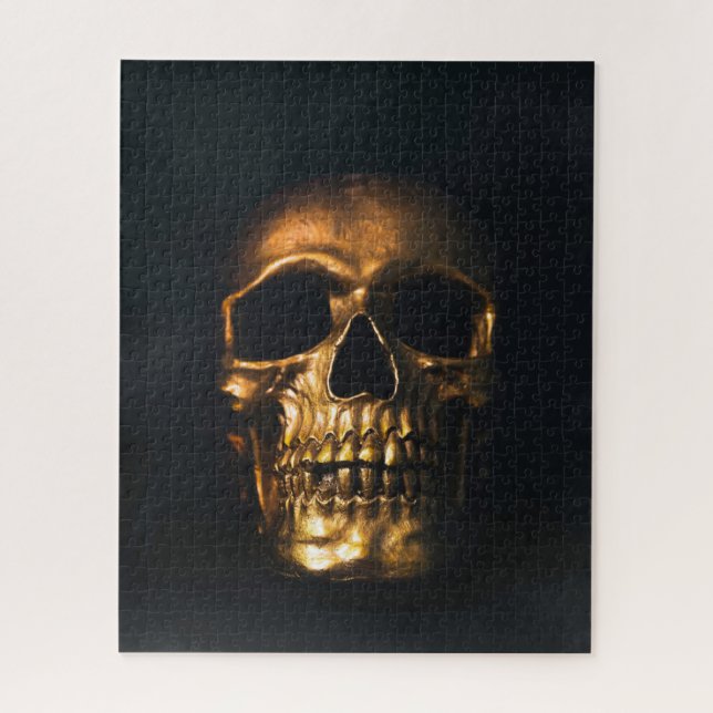 Halloween Golden horror skull Jigsaw Puzzle (Vertical)