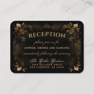 Halloween Golden Reception Cards 3.5 x 2.5