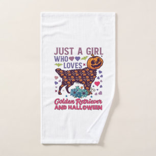 Halloween Golden Retriever_1 Hand Towel